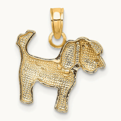 Polished Dog Charm — 14K Yellow Gold