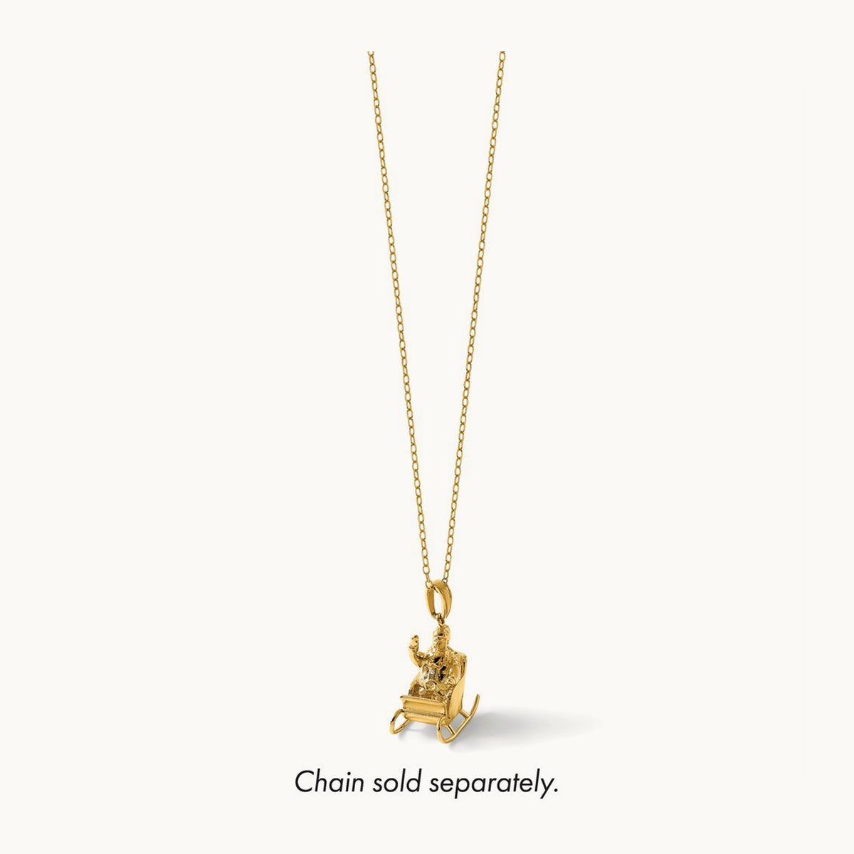 Polished 3-D Santa In Sleigh Waving Charm, 14K