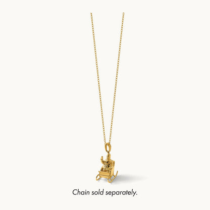 Polished 3-D Santa In Sleigh Waving Charm, 14K