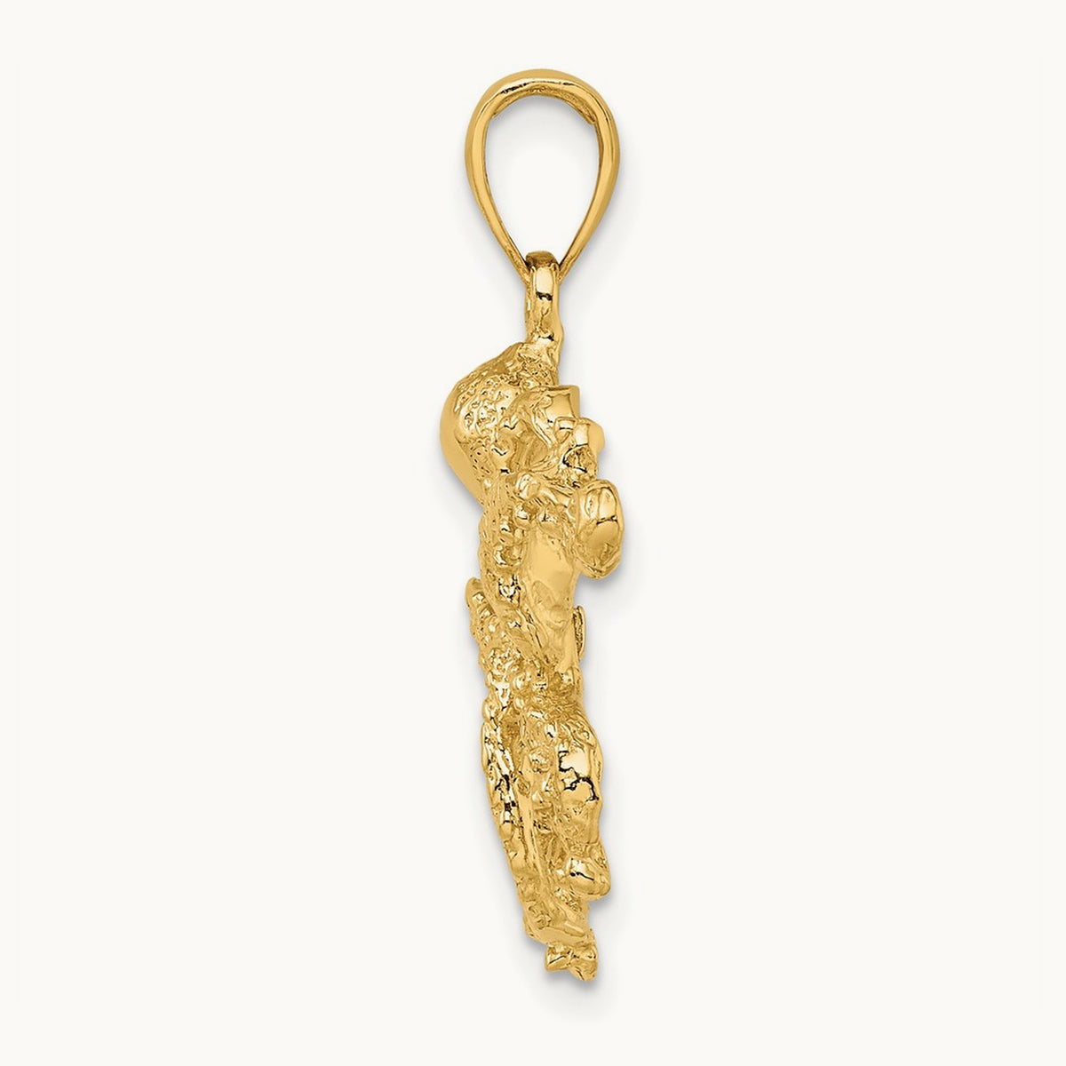 Textured Octopus Charm — 14K Yellow Gold, 26mm