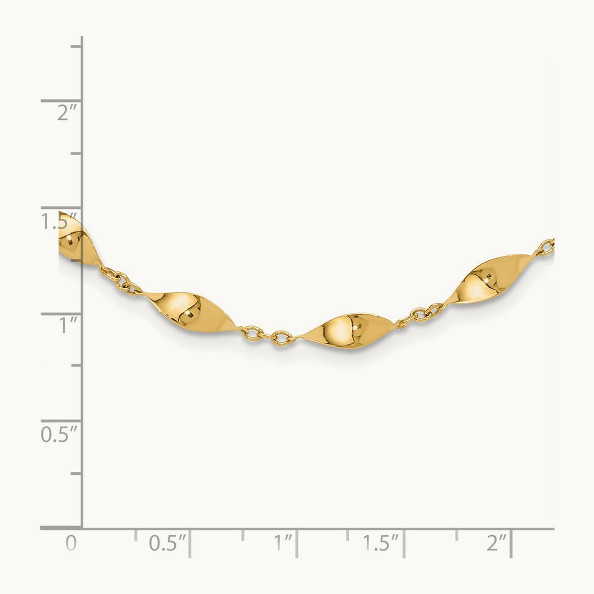 Polished Fancy Necklace, 14K