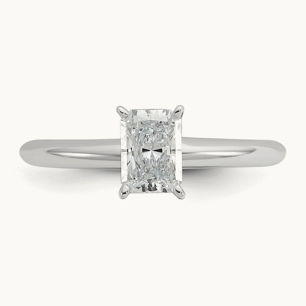 Radiant Solitaire Engagement Ring, 0.50-5.00 ct tw Lab-Grown Diamond — 3/4 ct, 14K White Gold