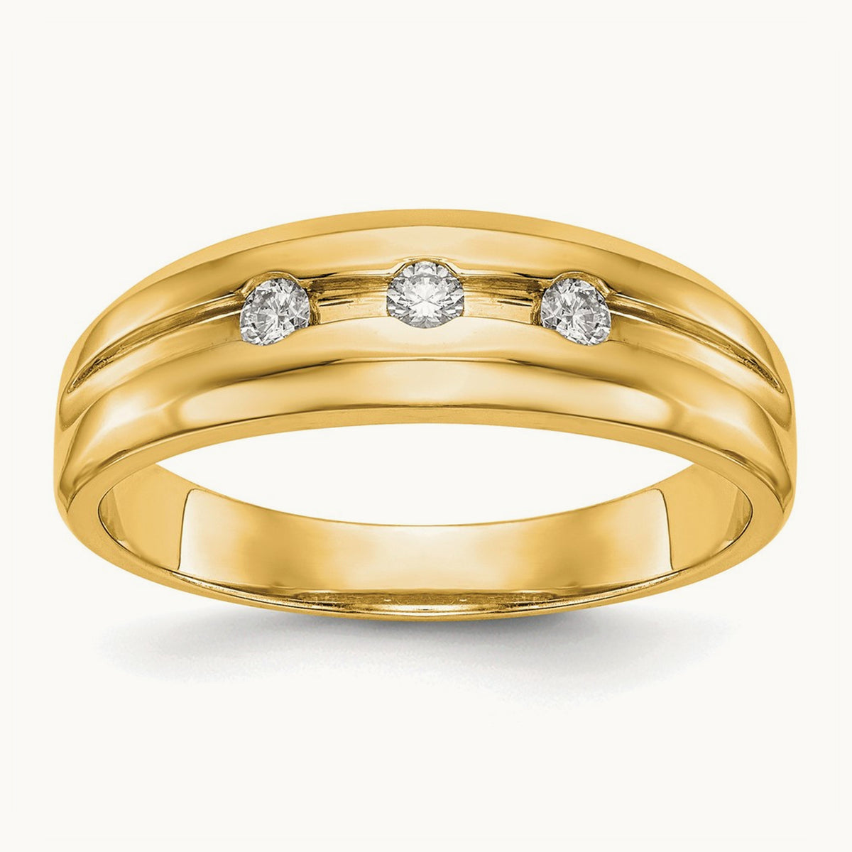 Diamond Men's Band, 14K Yellow Gold