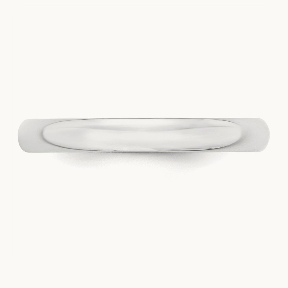 Lightweight Half Round Band, 3mm, 10K White Gold