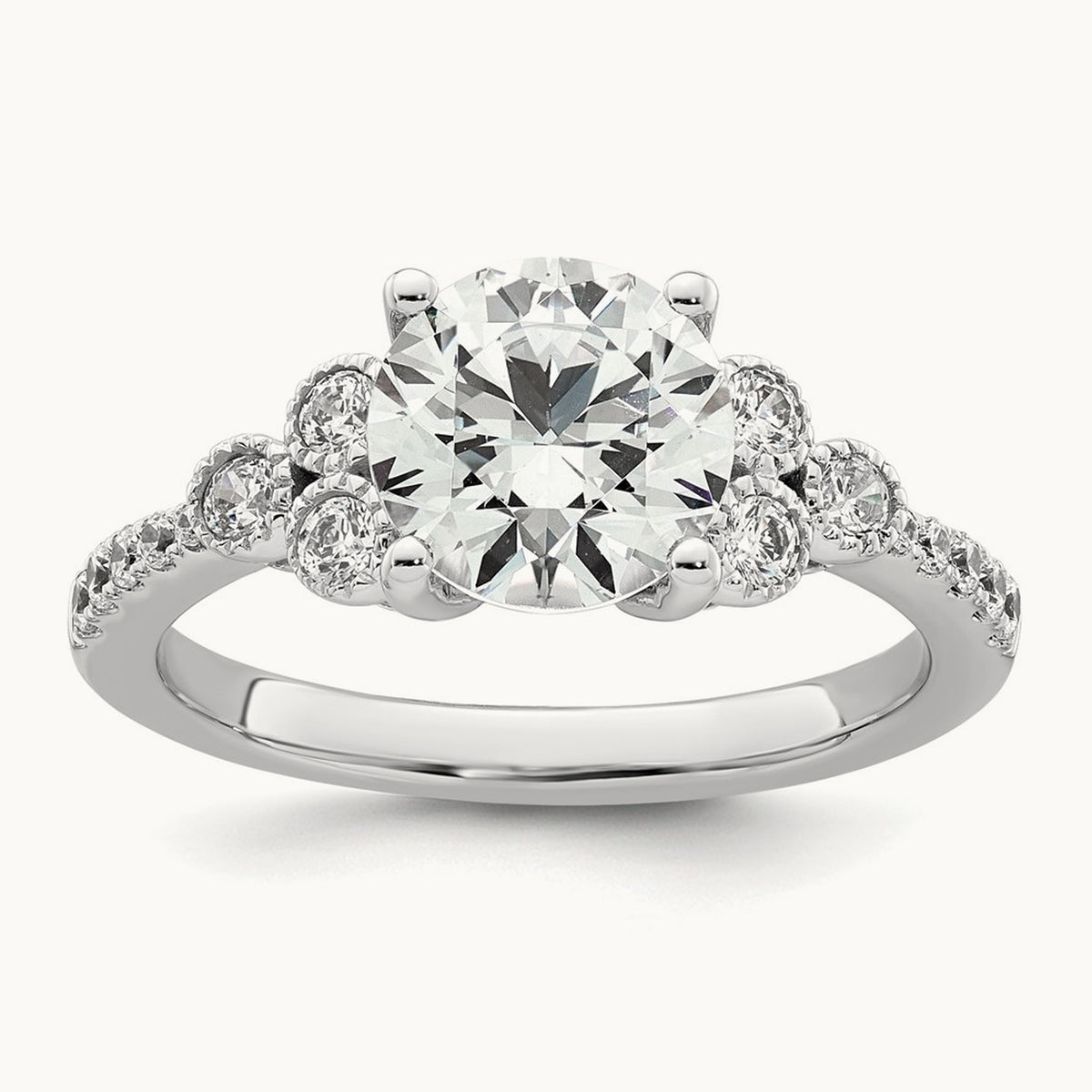Round Semi-Mount Engagement Ring — 2 ct, 7