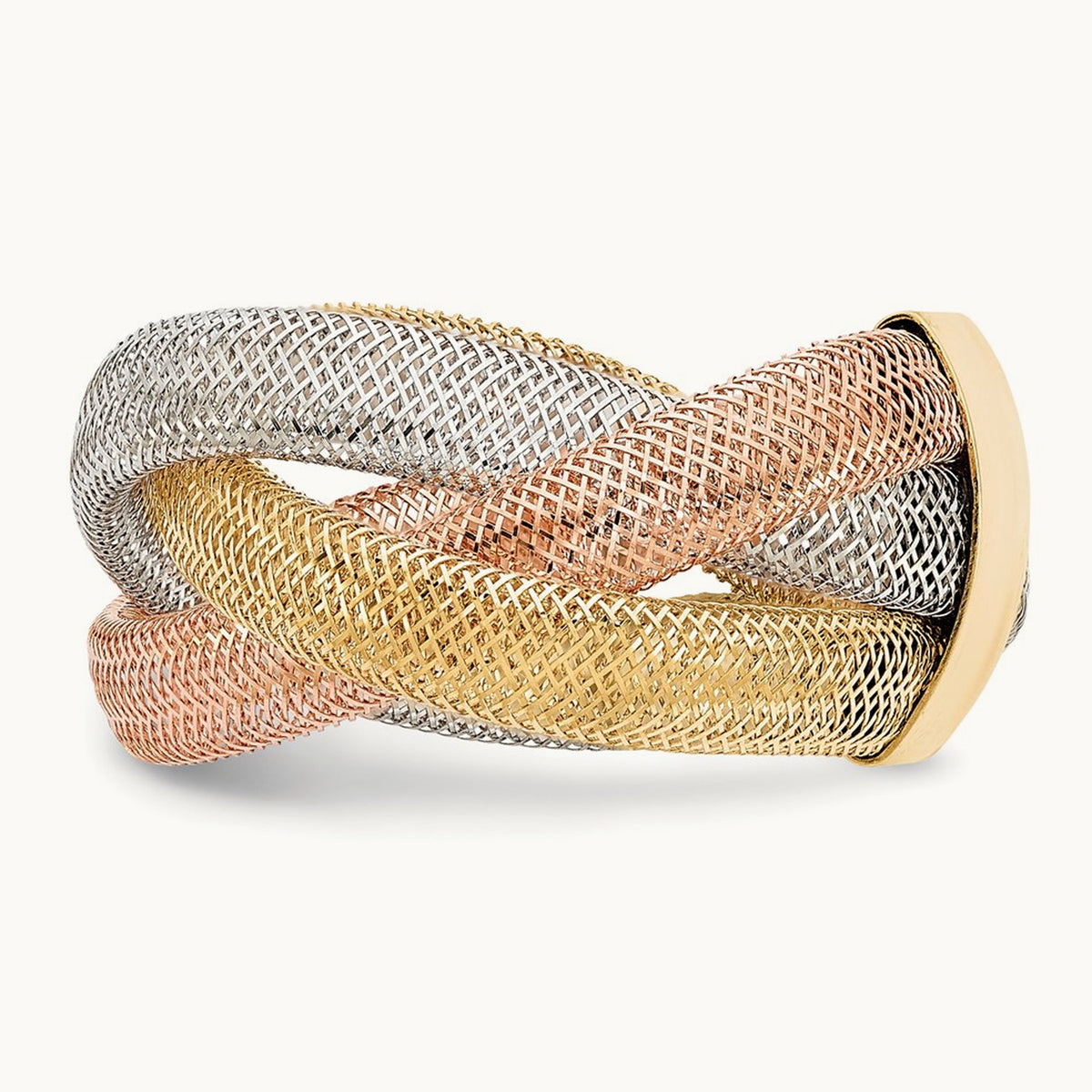 w/White and Rose Rhodium Flexible Ring, 14K — Leslie's