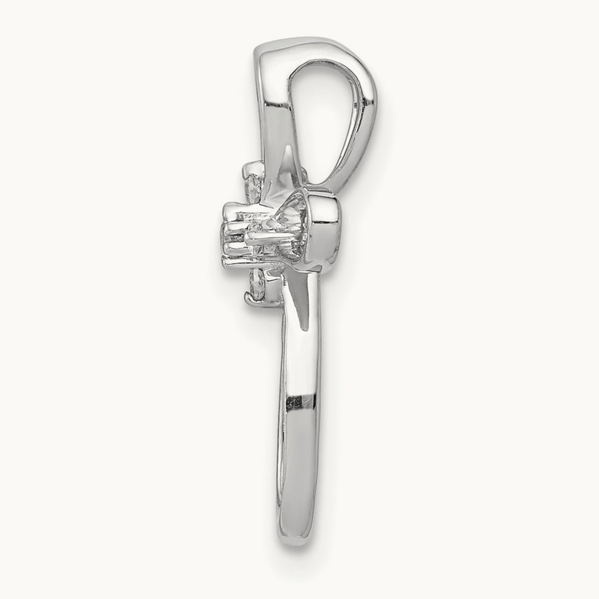 1/20ct. Diamond Cross Chain Slide — 14K White Gold, 19mm, 0.047 ct
