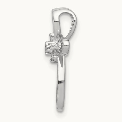1/20ct. Diamond Cross Chain Slide — 14K White Gold, 19mm, 0.047 ct