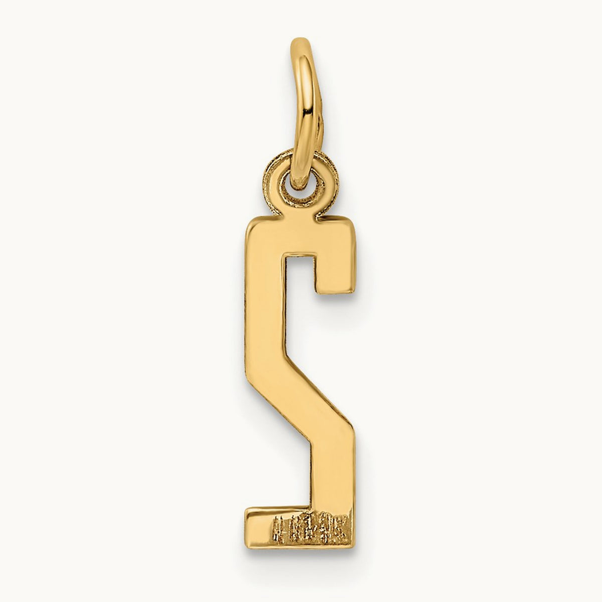 Small Elongated Number 2 Charm, 14K