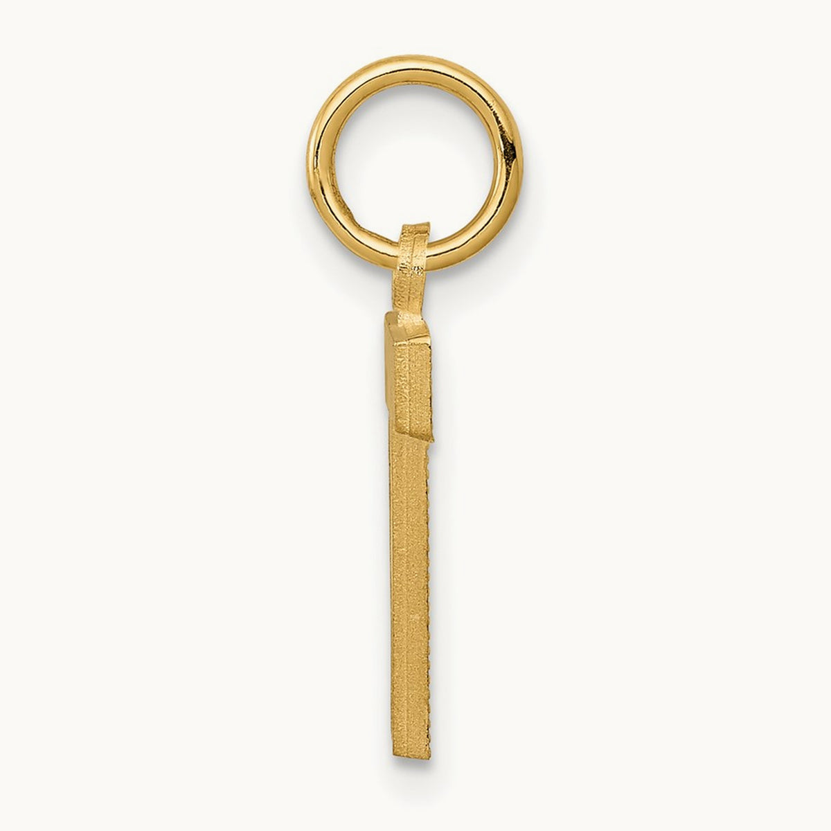 Satin Diamond-cut Initial Charm — 14K Yellow Gold, T
