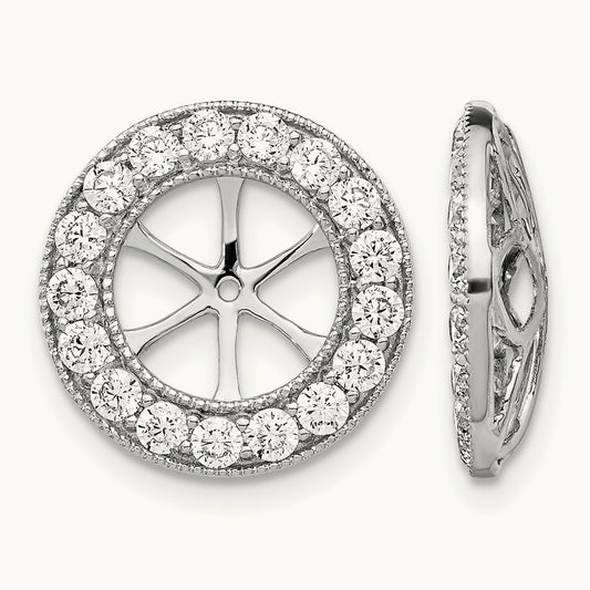 1-1/6ct Diamond Earring Jackets, 14K White Gold