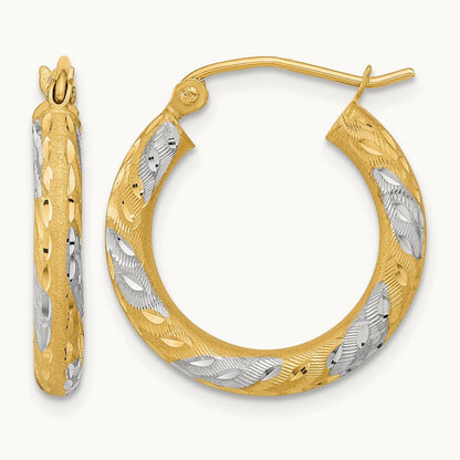 Diamond-cut Satin Hoop Earrings — 21.75mm