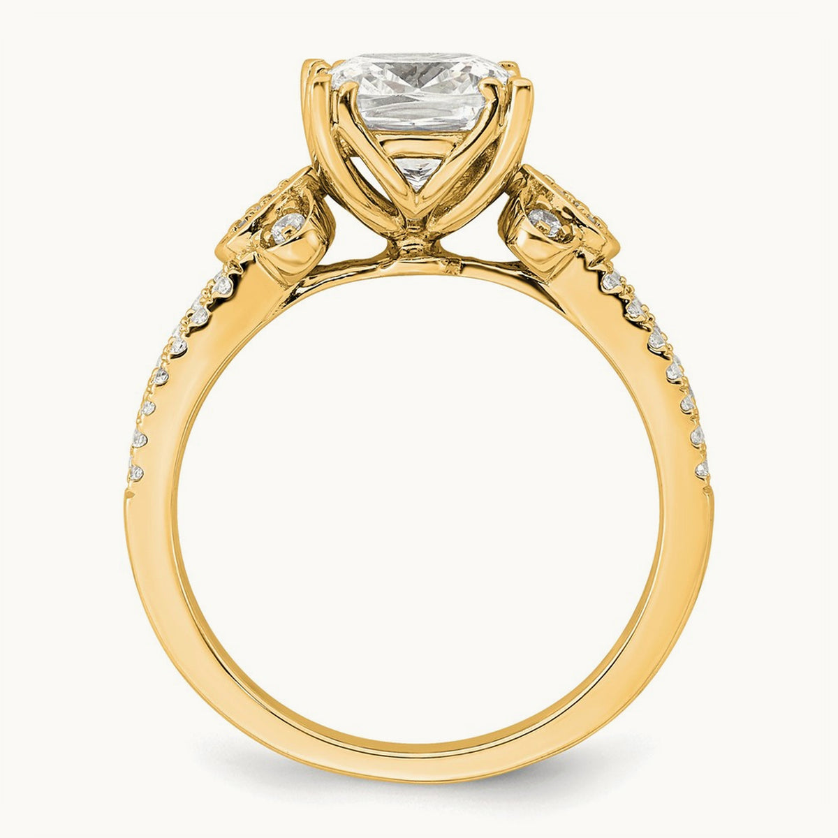 Cushion Split Shank Semi-Mount Engagement Ring — 2 ct, 7