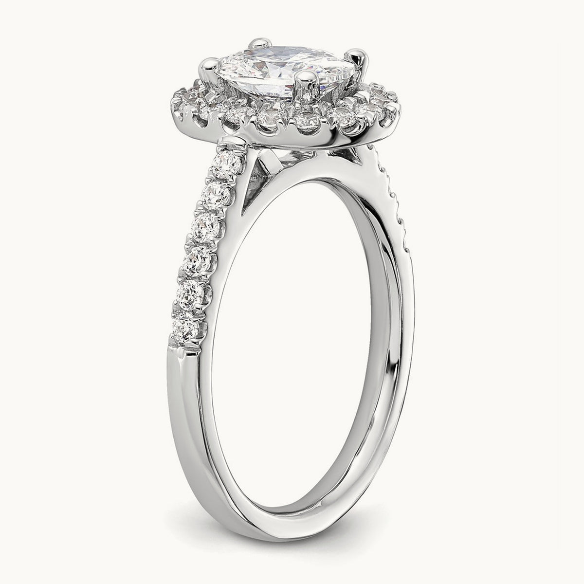 Oval Semi-Mount Engagement Ring — 1/2 ct (holds 1 ct center), 7