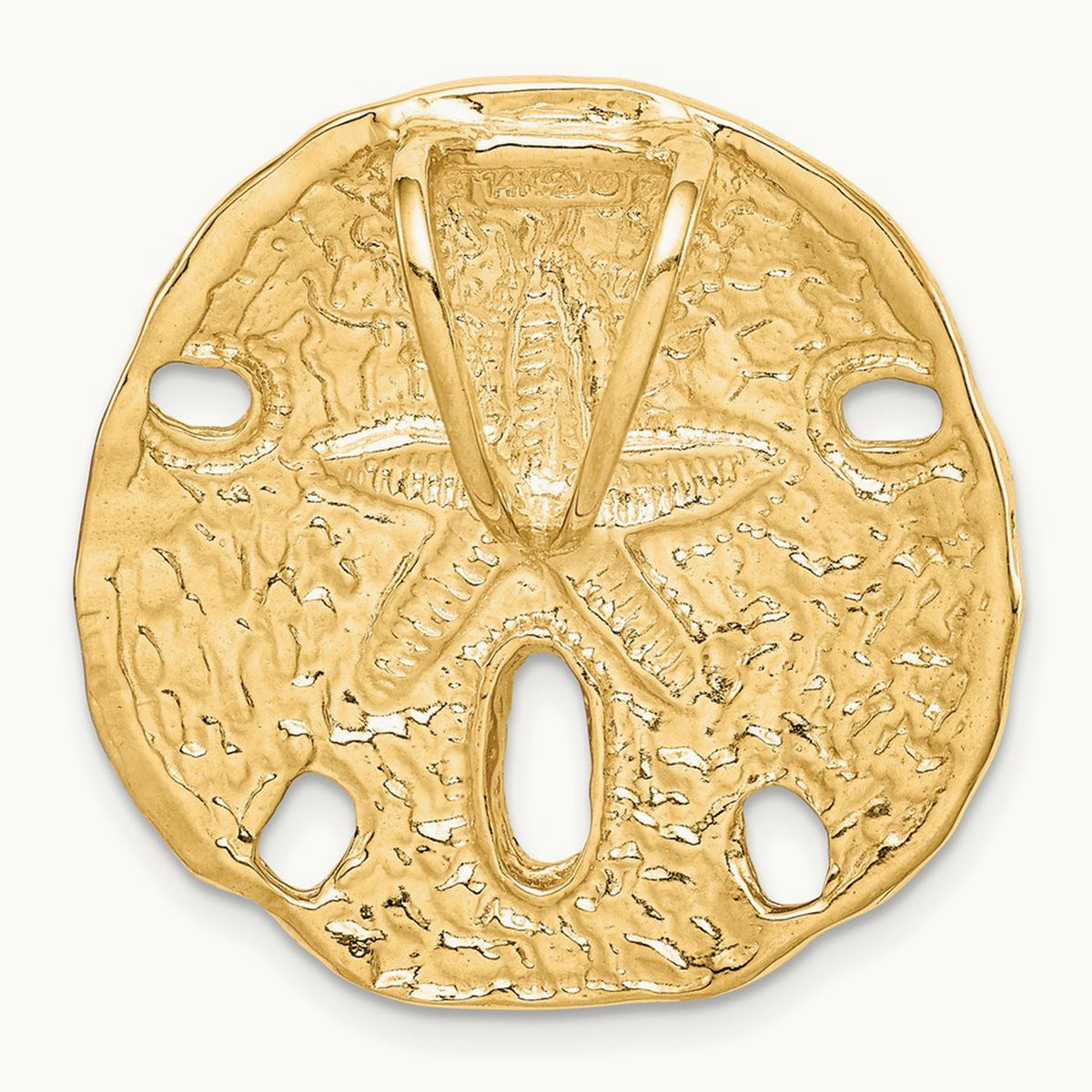 Polished Fits up to on Both Small Sand Dollar Slide, 8mm, 14K