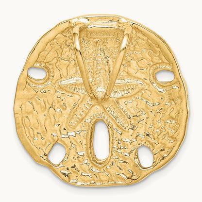 Polished Fits up to on Both Small Sand Dollar Slide, 8mm, 14K