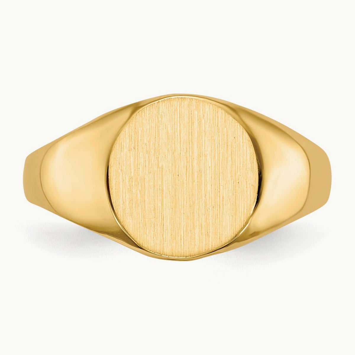 9.5x10. Open Back Signet Ring, 0mm, 14K