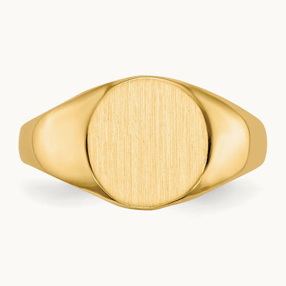 9.5x10. Open Back Signet Ring, 0mm, 14K