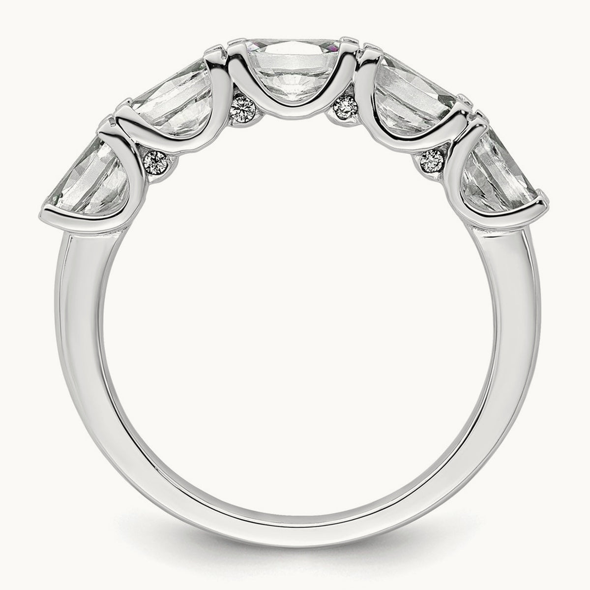 5 Stone Band, 1.50 ct tw Lab-Grown Diamond — 14K White Gold