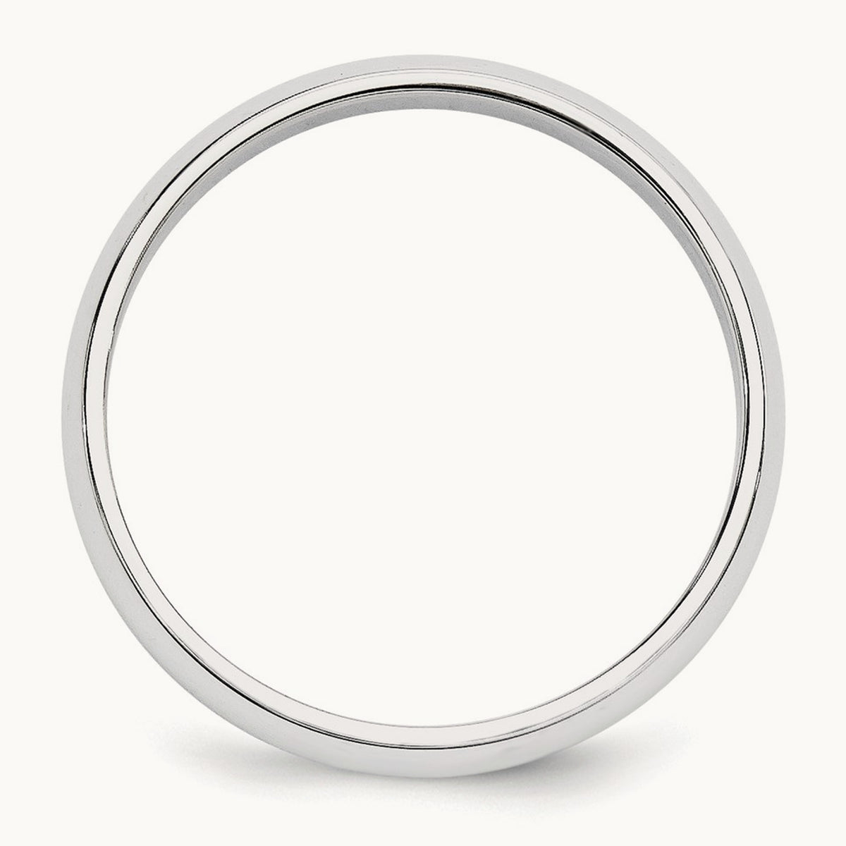 Half Round Band, 5mm, 10K White Gold