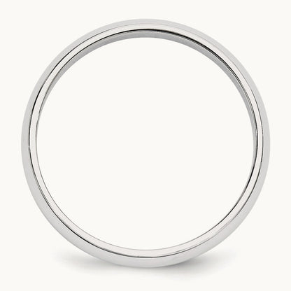 Half Round Band, 5mm, 10K White Gold