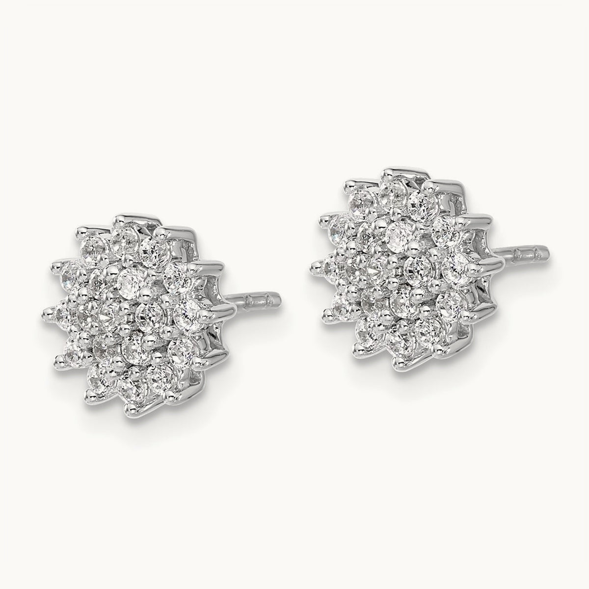 Cluster Post Earrings, 0.50 ct tw Lab-Grown Diamond — 14K White Gold