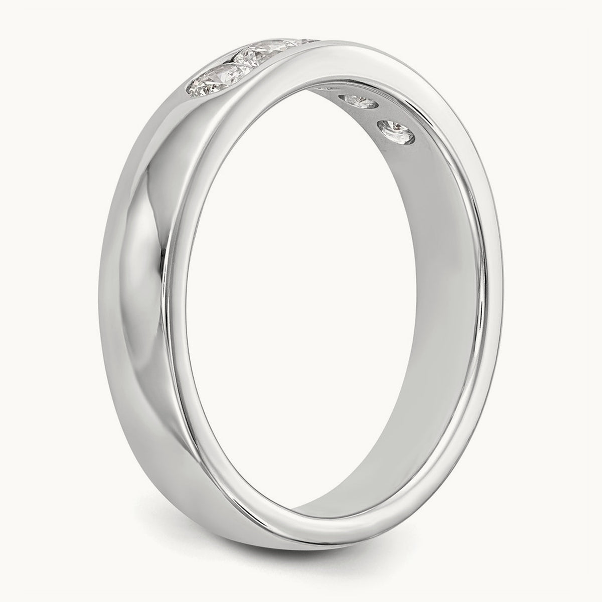 5- Stone Closed Channel Band Mounting, 2.9mm, 14K White Gold