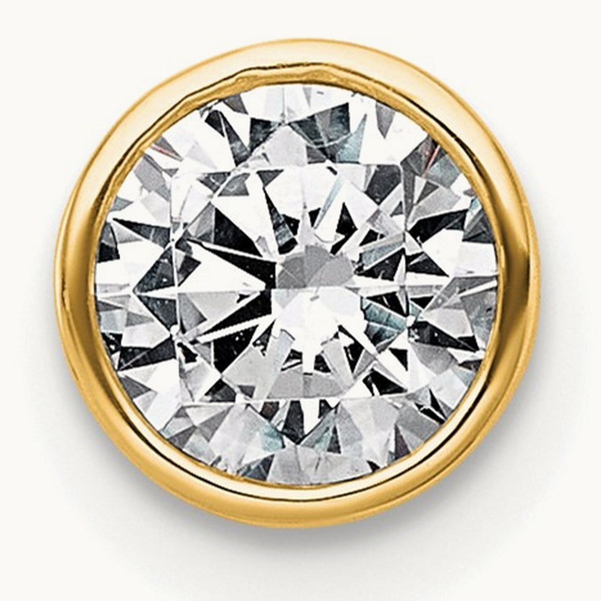 Round Bezel Set Chain Slide Pendant, 0.25-3.00 ct tw Lab-Grown Diamond — 3/8 ct, VS (Best), 14K Yellow Gold