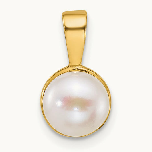 Polished 7- Button Freshwater Cultured Pearl Pendant, 14K