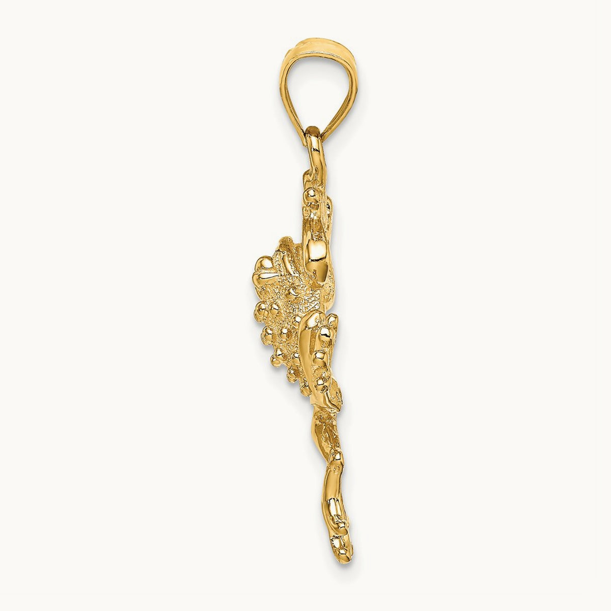Frog w/ Textured Back Charm, 14K