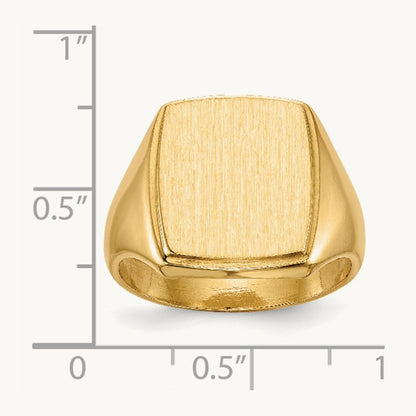 13.0x14. Closed Back Mens Signet Ring, 5mm, 14K