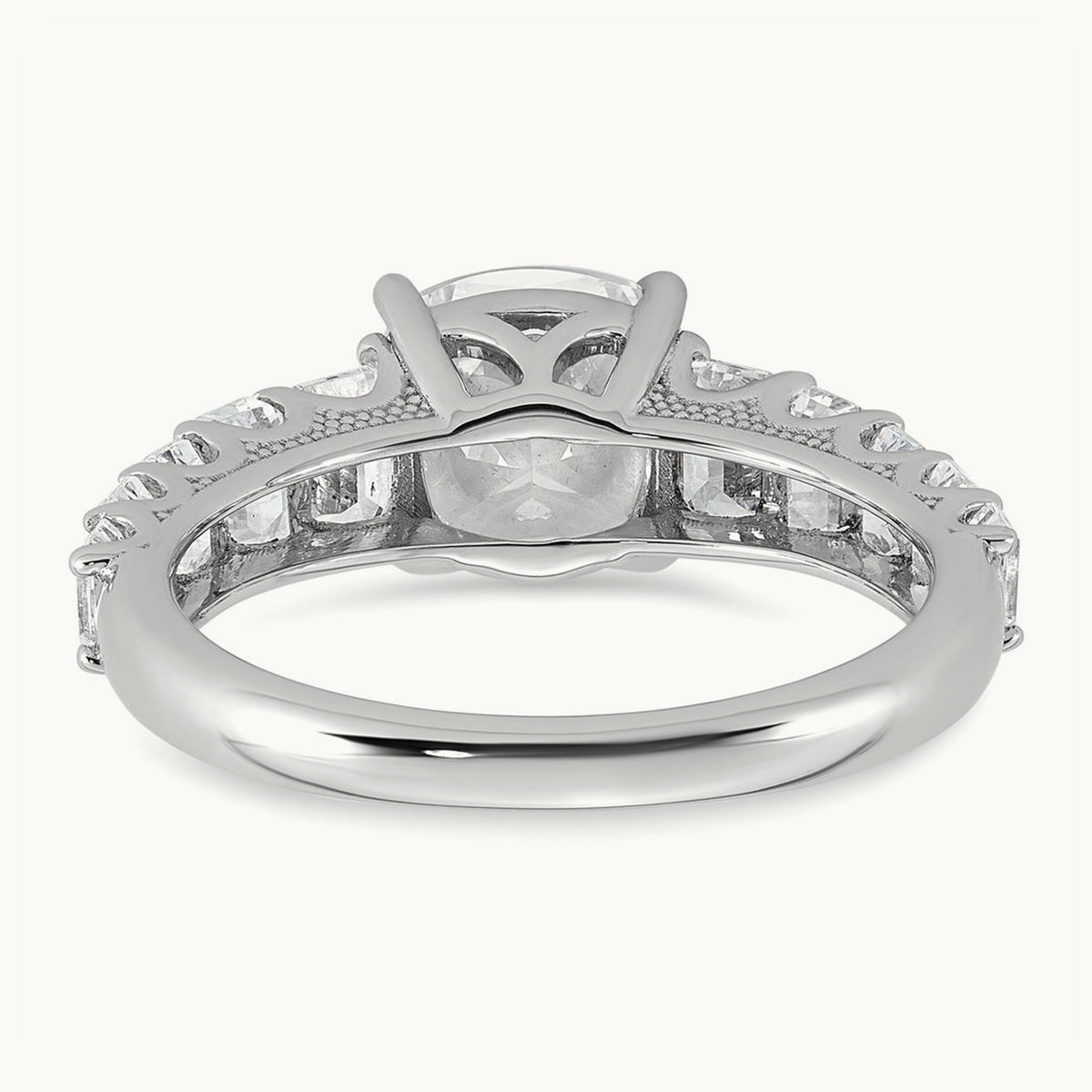 Cushion Engagement Ring, 3.25 ct tw Lab-Grown Diamond — 14K White Gold