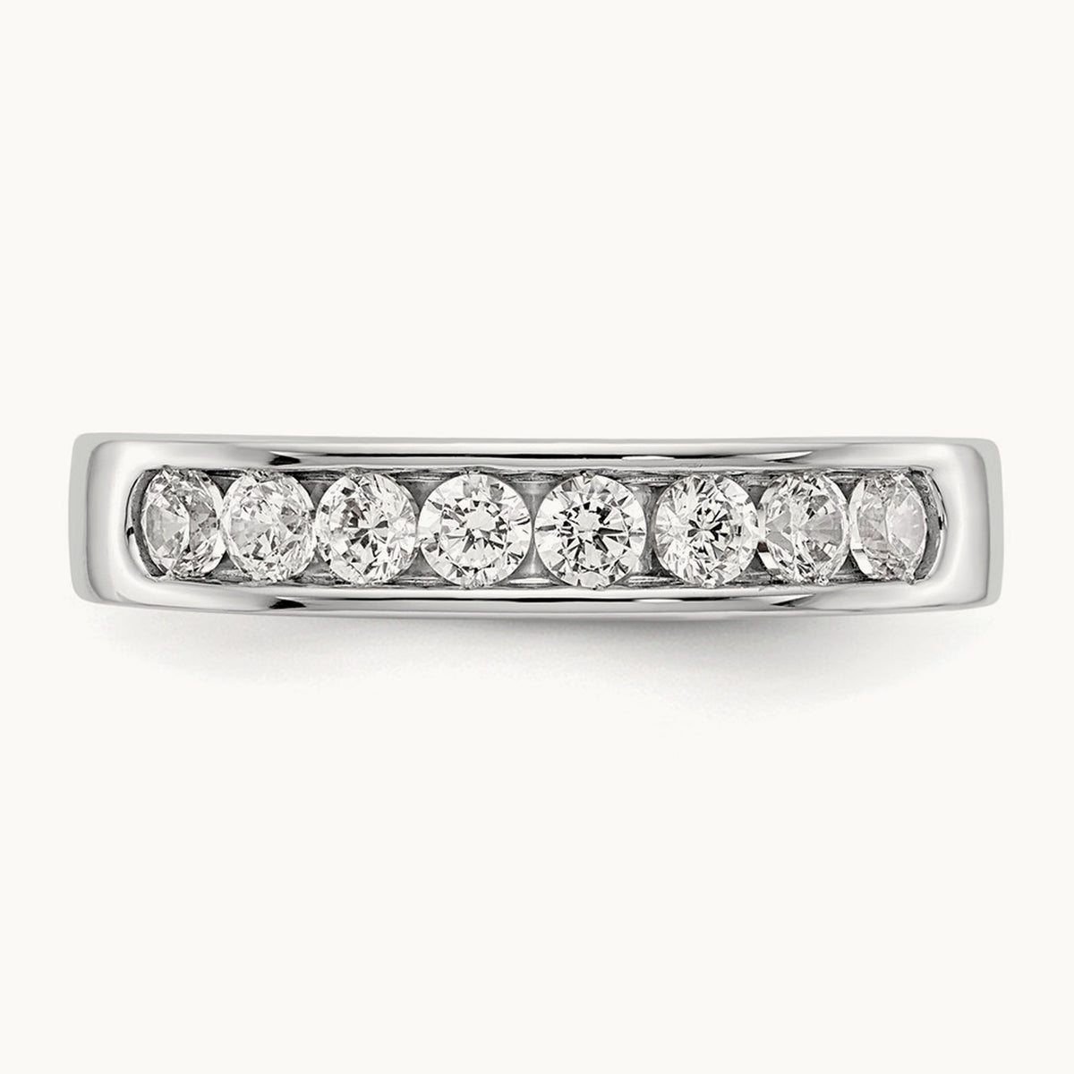 8-Stone Diamond Channel Band, 14K White Gold