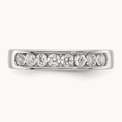 8-Stone Diamond Channel Band, 14K White Gold