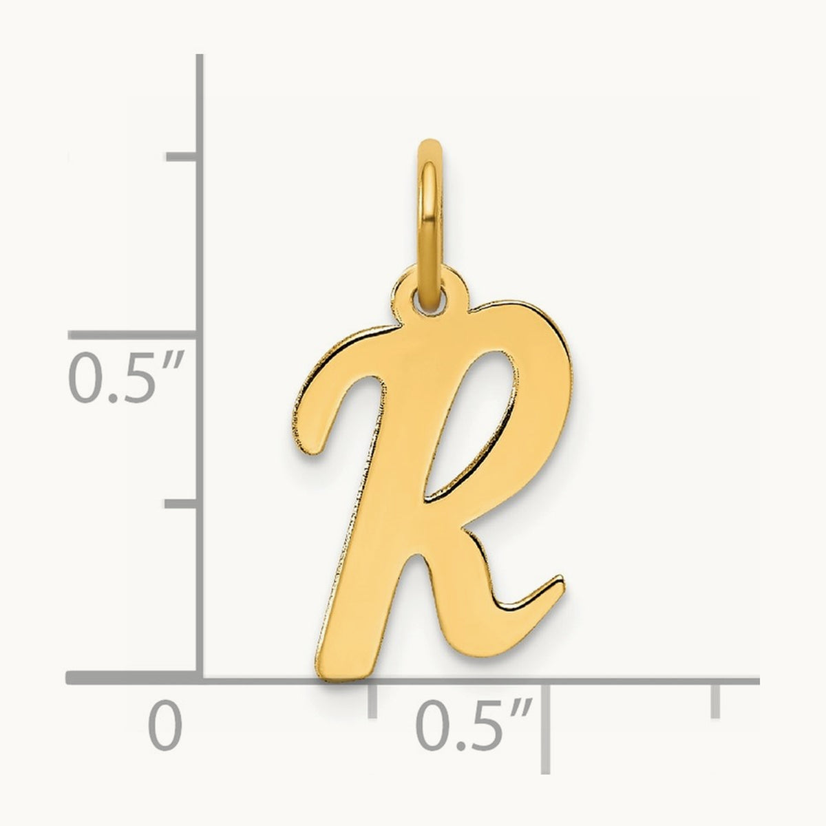 Medium Script Initial Charm — 14K Yellow Gold, R