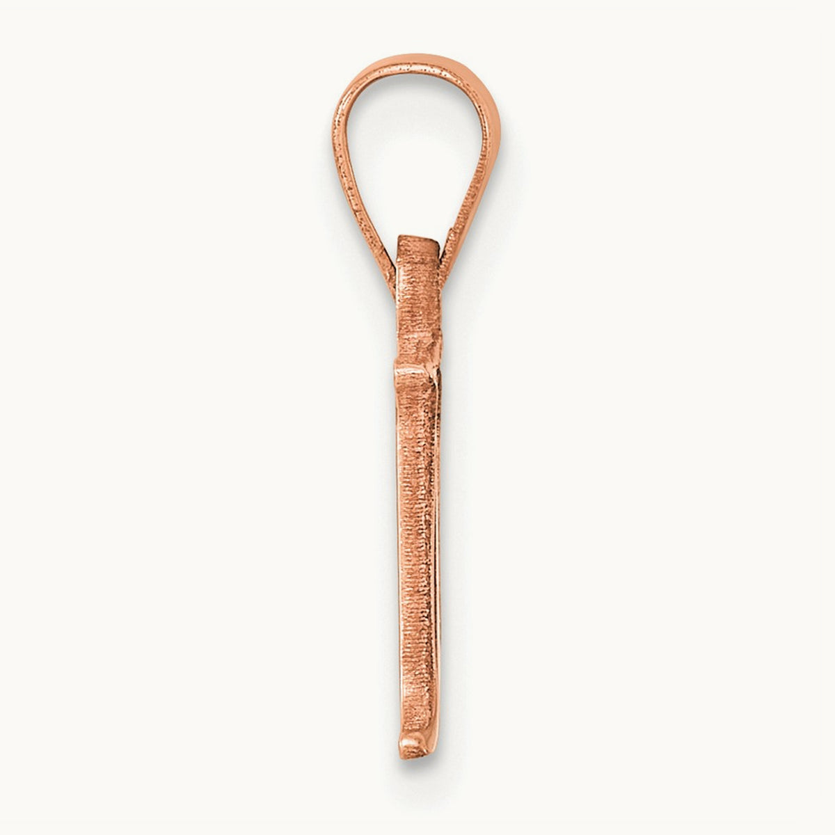 Polished Block Initial Pendant — 14K Rose Gold, N