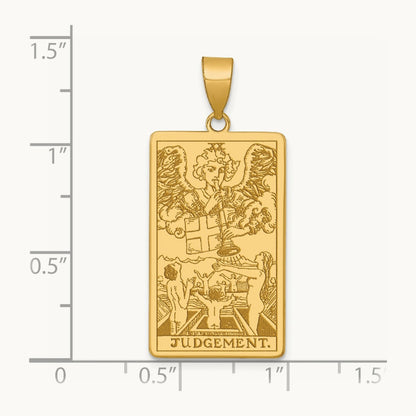 Judgement Tarot Card Pendant, 14K Yellow Gold