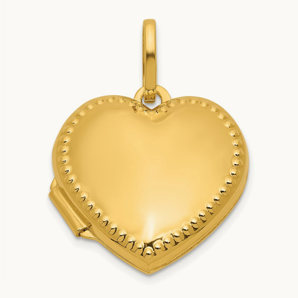 Polished with Border Heart Locket — 18mm