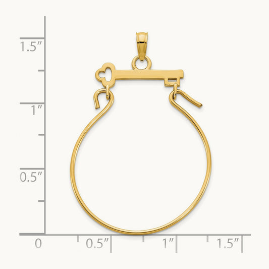 Key Charm Holder Pendant, 14K