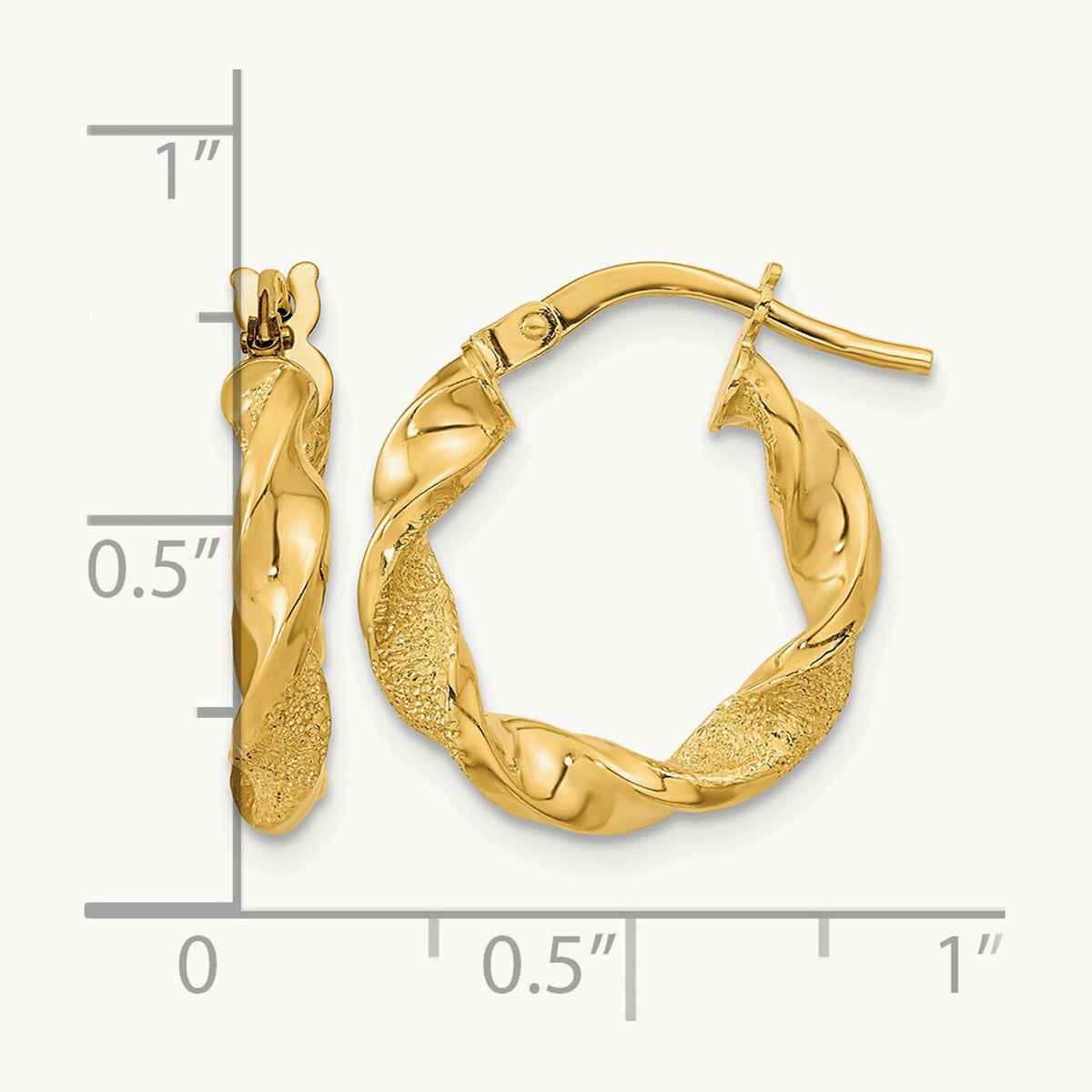 Polished and Textured Twisted Hoop Earrings — photo set