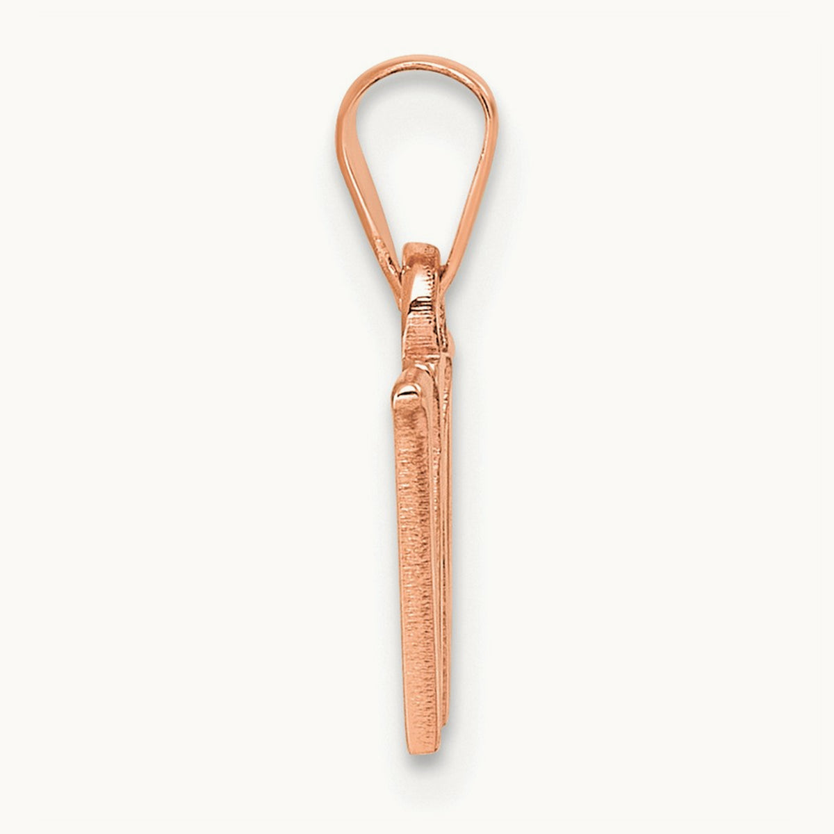 Polished Block Initial Pendant — 14K Rose Gold, W