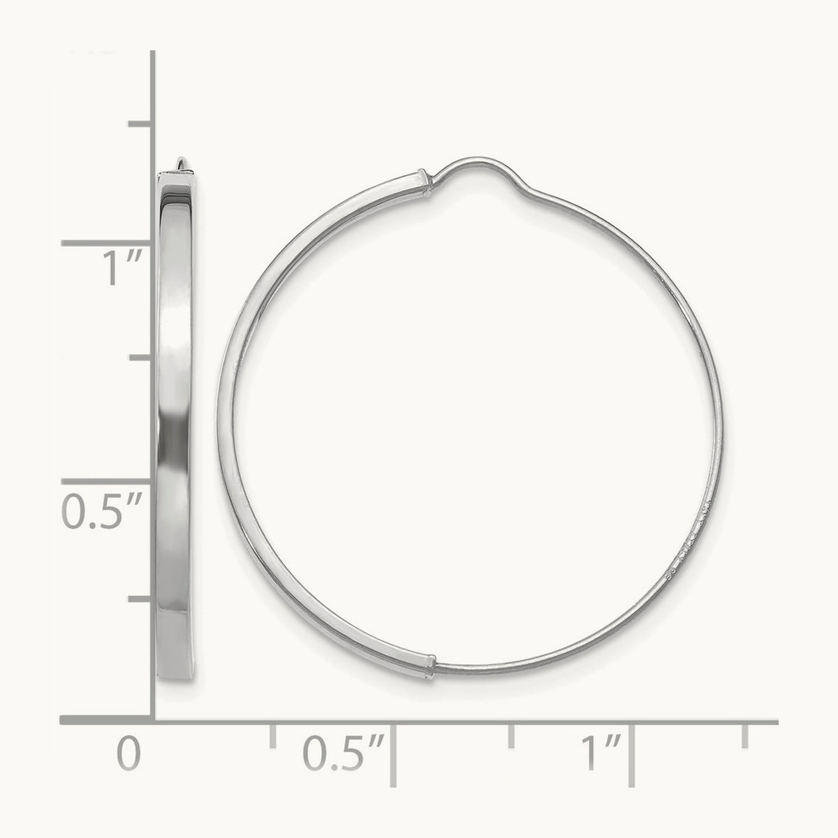 Wire Hoop Earrings — 14K White Gold