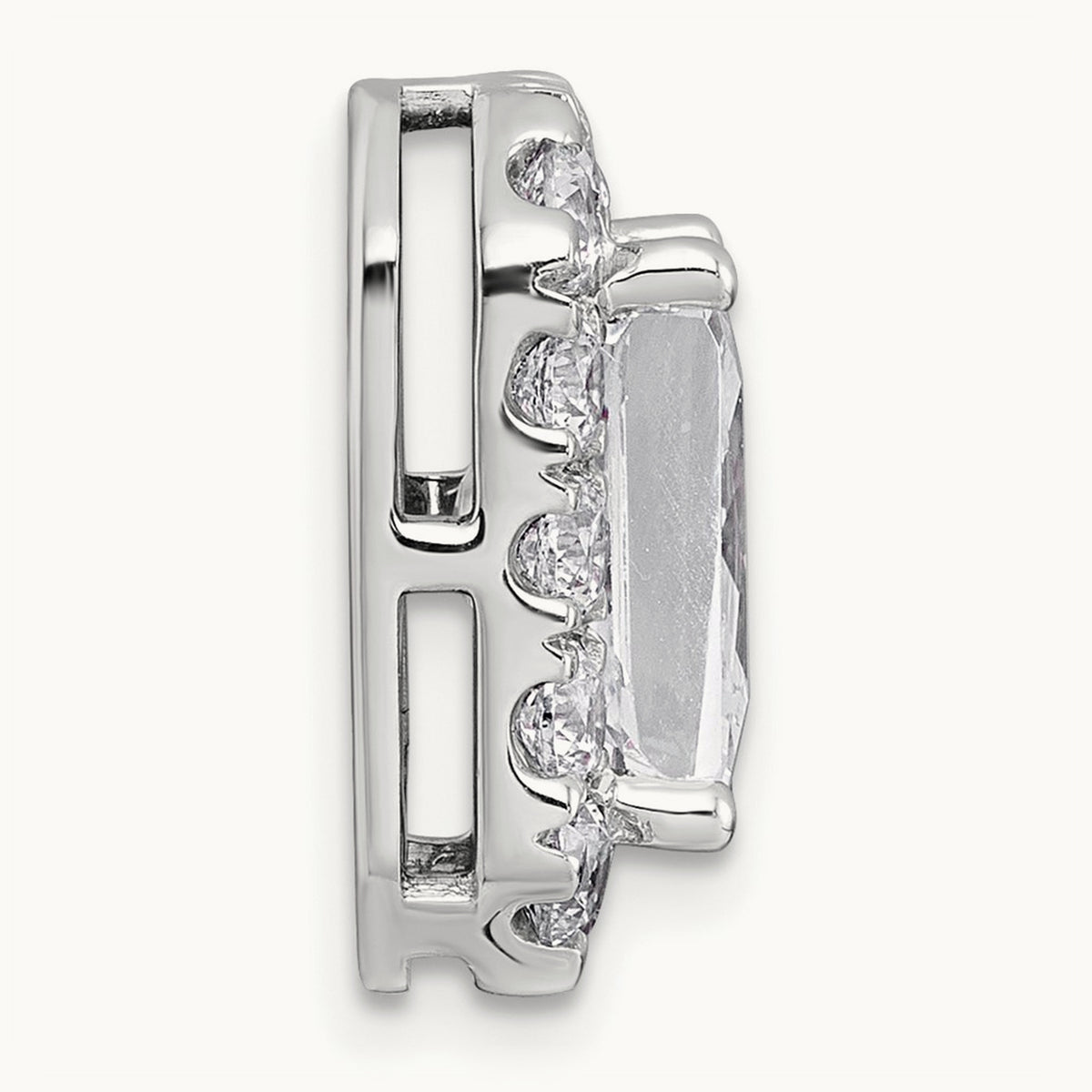 Radiant Halo Chain Slide, 0.25-5.50 ct tw Lab-Grown Diamond — 4 1/3 ct, 14K White Gold