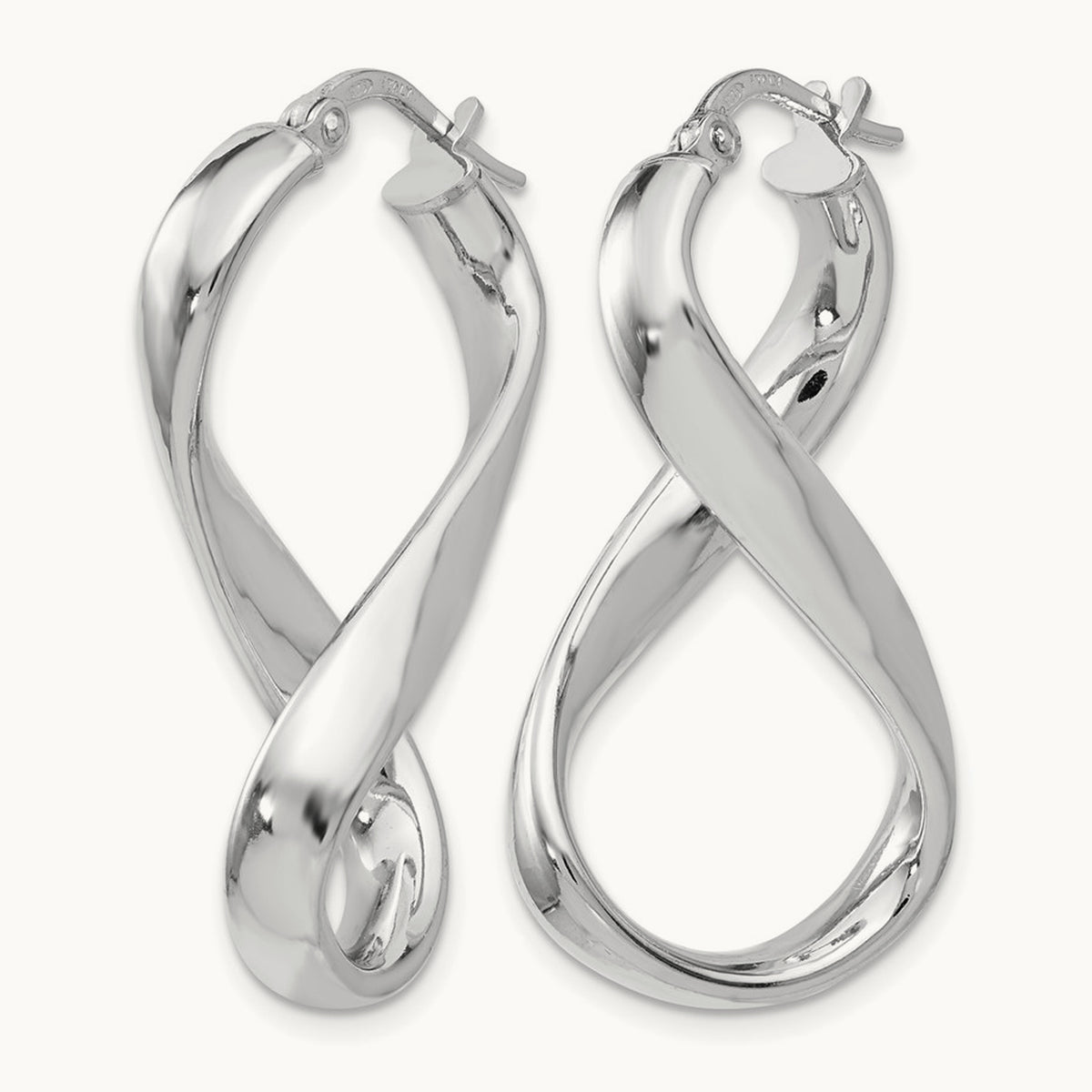 RH-plated Polished Twisted Hoop Earrings, Sterling Silver — Leslie's
