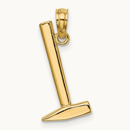 3-D Hammer Charm, 14K