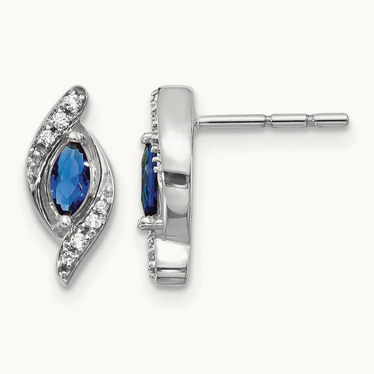 Diamond and Sapphire Post Earrings — photo set