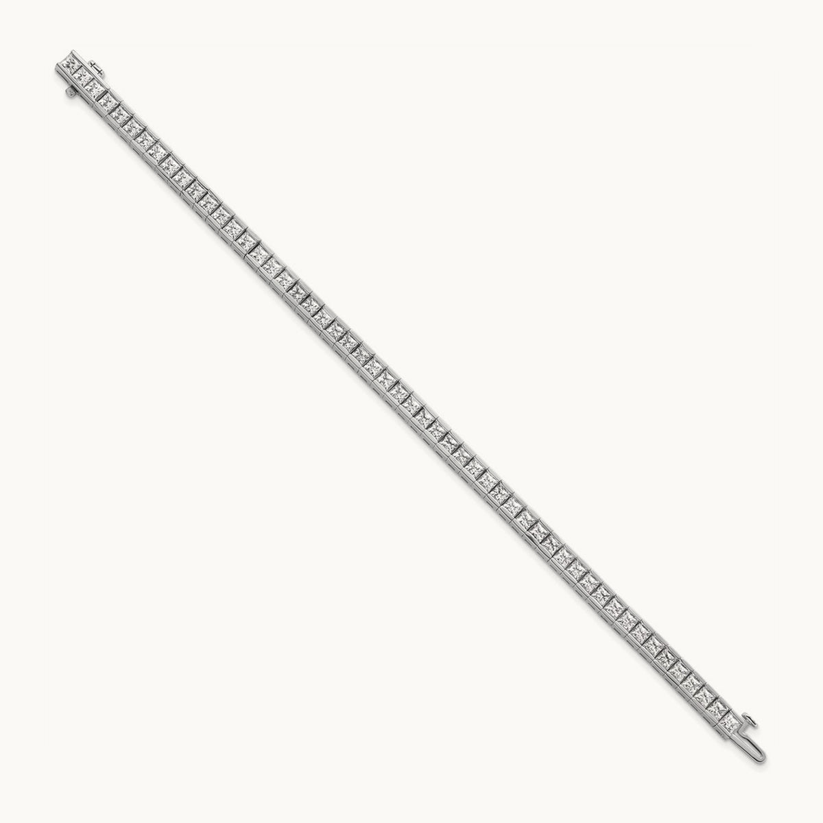 Princess Tennis Bracelet, 10.00 ct tw Lab-Grown Diamond — 14K White Gold