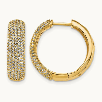 Diamond Hinged Hoop Earrings, 14K