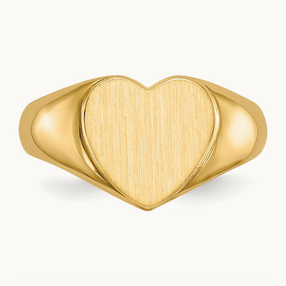 Open Back Heart Signet Ring — 9.5x9.5mm, 6