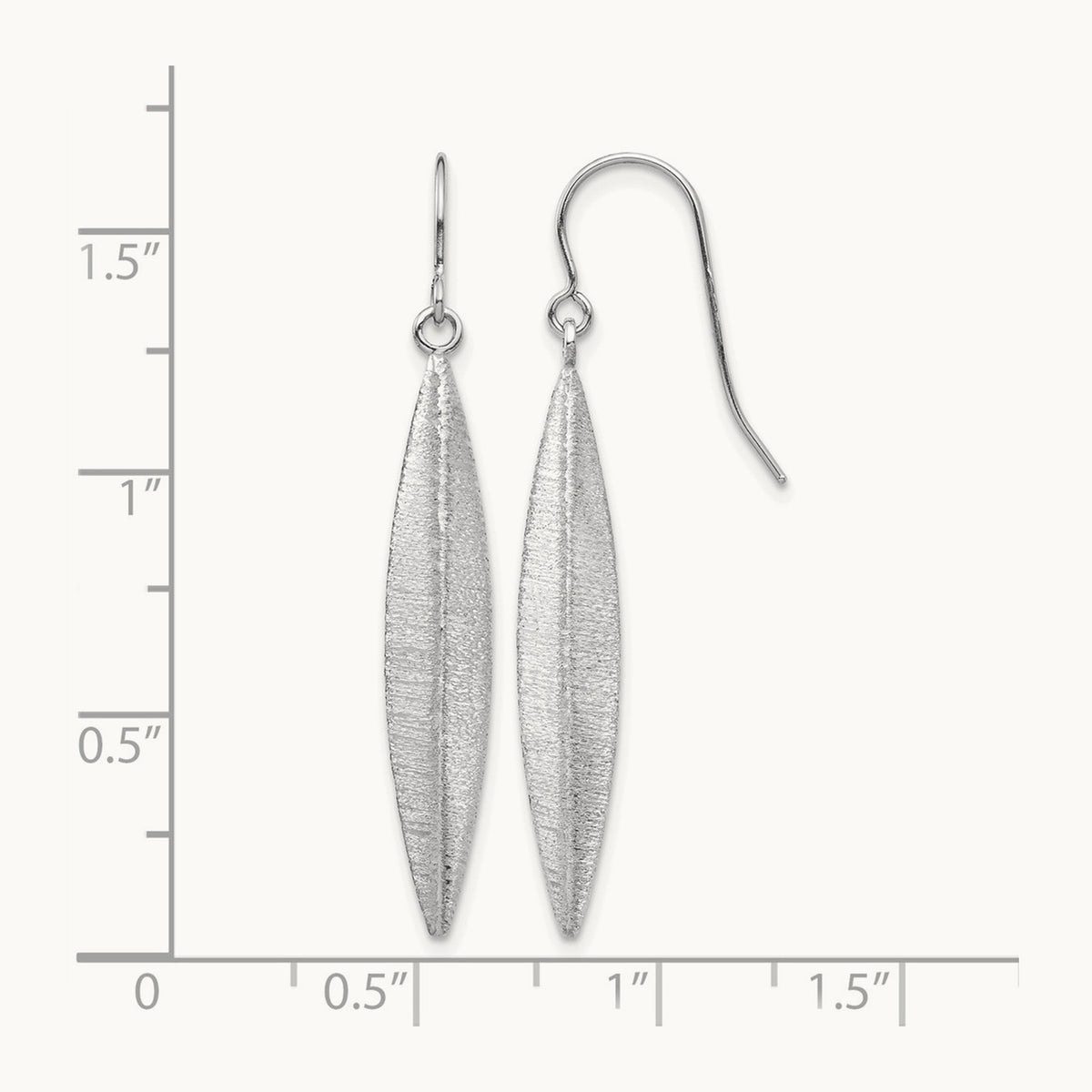 Brushed Dangle Earrings — 14K White Gold